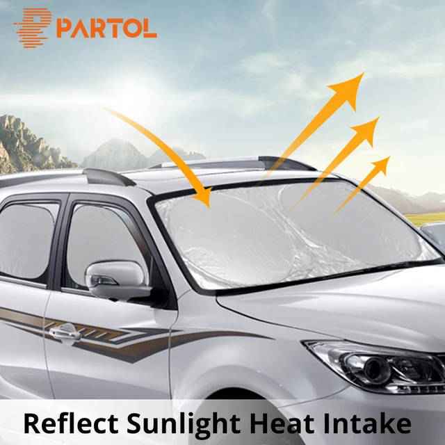 Partol Can be Fold Universal Silver Coating Portable Car Sunshades All