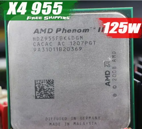 Бесплатная доставка процессор AMD Phenom II X4 955 настольный 3 2 GHz 6MB Socket AM2 +/AM3/125w 938Pin