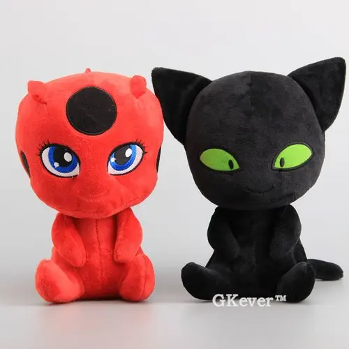 

NEW 2 Styles Cat Noir Peluche Toys Plagg Tikki Soft Stuffed Dolls 8" 20 CM