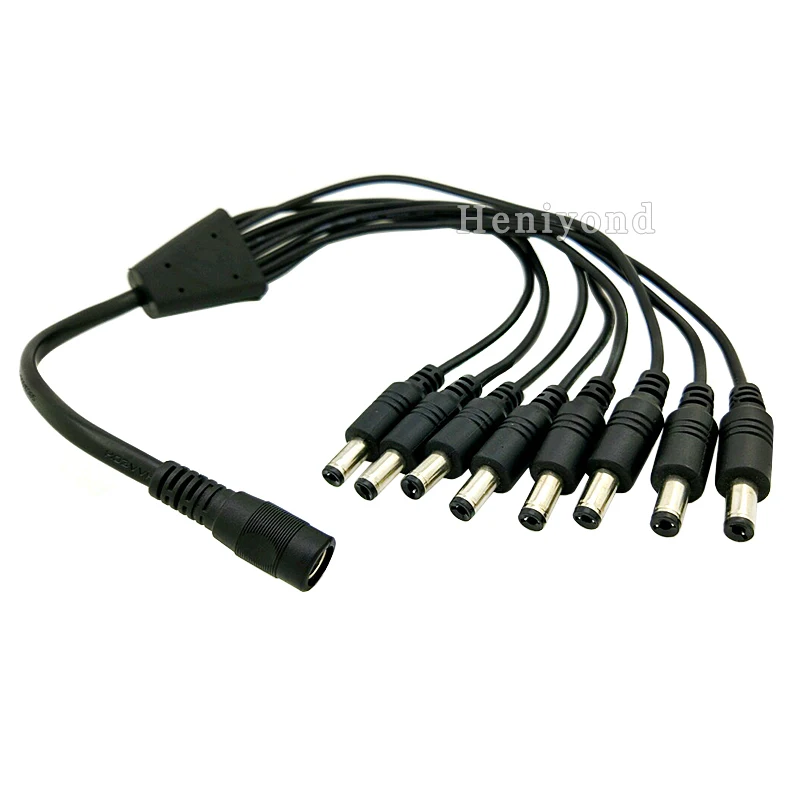 High quality 2PCS DC Power Splitter Adaptor Cable 5.5x2.1mm 1 Female Plug to 8 Male Jack for CCTV or LED Free Shipping High quality 2PCS DC Power Splitter Adaptor Cable 5.5x2.1mm 1 Female Plug to 8 Male Jack for CCTV or LED Free Shipping