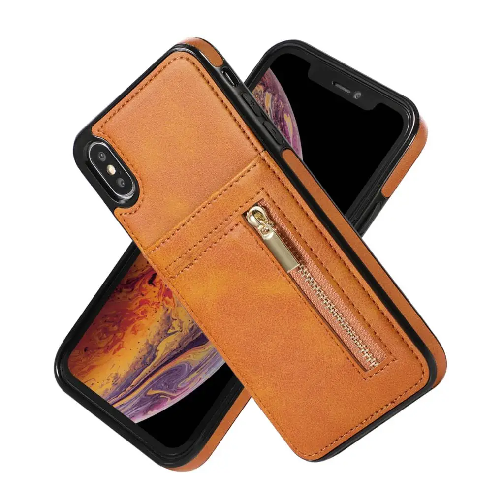 Чехол для iPhone X XS Max XR 8 7 6S Plus кожаный чехол кошелек с отделением кредитных карт