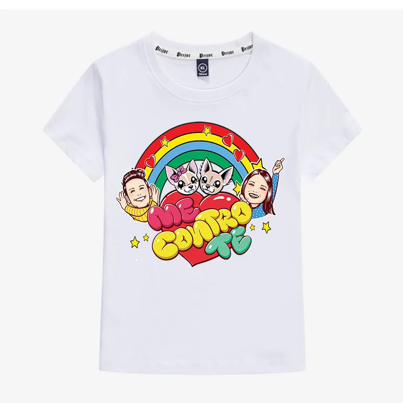 Летняя футболка с короткими рукавами для маленьких мальчиков с принтом «Me Contro Te» Детские футболки для мальчиков и девочек детская одежда из хлопка футболки, От 2 до 12 лет