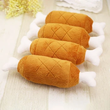 

Cute Dog Toys Pet Puppy Chew Squeaker Squeaky Plush Sound Chicken Legs Drumstic Designs Toy Pet Products For Small Dogs Pets