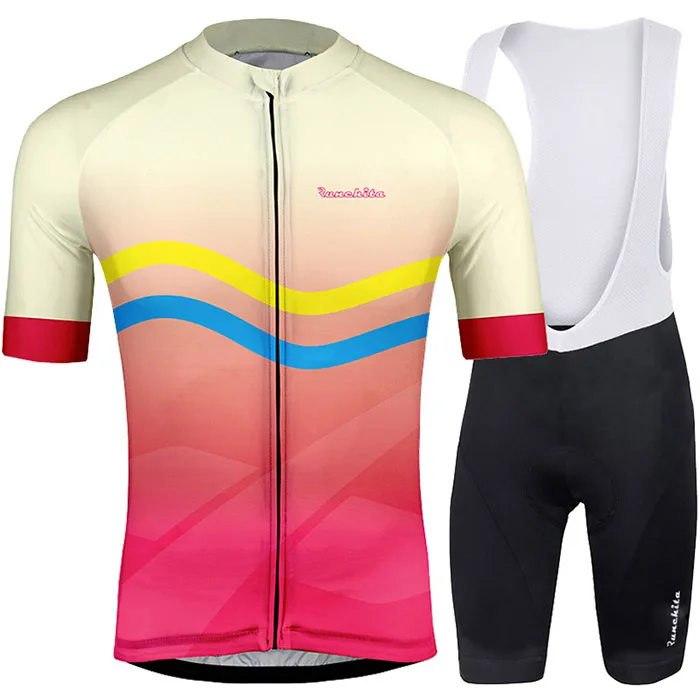 RUNCHITA Лето г. велосипед команды трикотаж комплект для мужчин короткие одежда для горного велосипеда Ropa Ciclismo быстросохнущая Road велосипедный спорт одежда - Цвет: Set  04