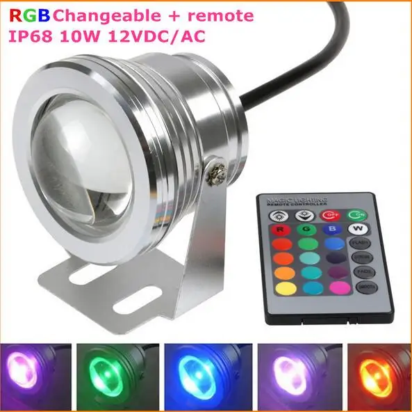 

16 Colors 10W RGB 12V LED Underwater Fountain Light 1000LM for Ponds Swimming Pool Aquarium LED Light Lamp Waterproof