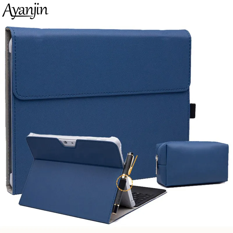 

For Microsoft Surface Go Pro 4 5 6 12.3 Case Faux Leather Flip Stand Cover With Pencil Holder Women Men Tablet Shell Sleeve Bag
