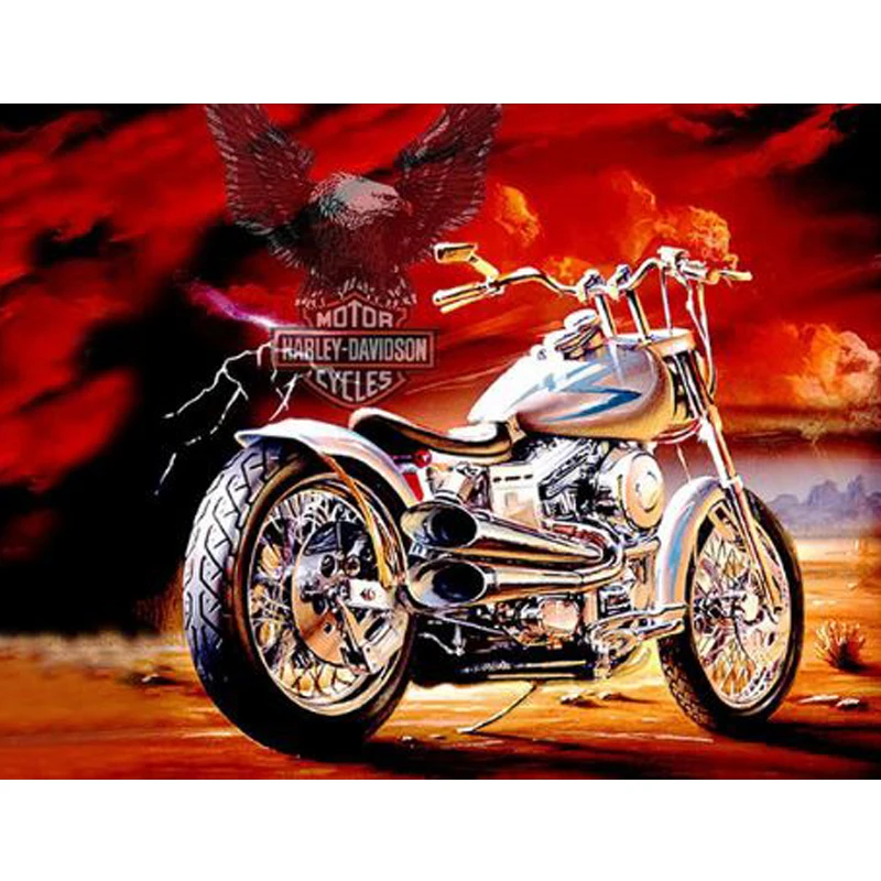 Vintage Motorcycle 5d diy Diamond Painting Full Round Rhinestone