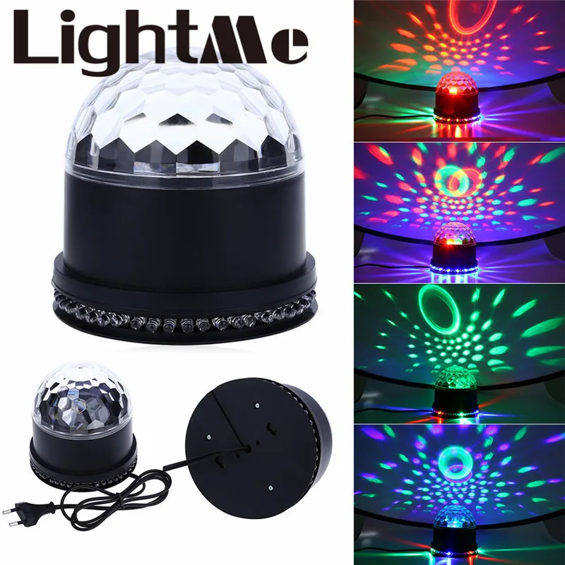 LED RGB Sound Actived Color Changes Rotating Magic Ball Effect Stage Lights