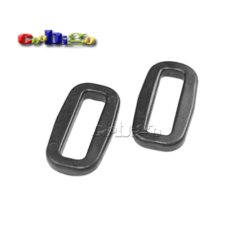 3/4" (20mm) Plastic Black Loops Looploc Release Buckles Rectangle Rings