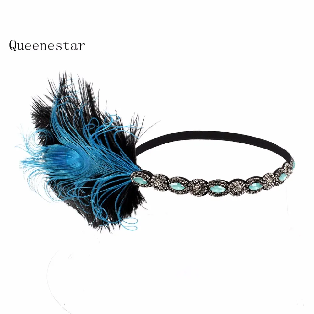 2017 Strass Pavão Pena Headbands Mulheres Do