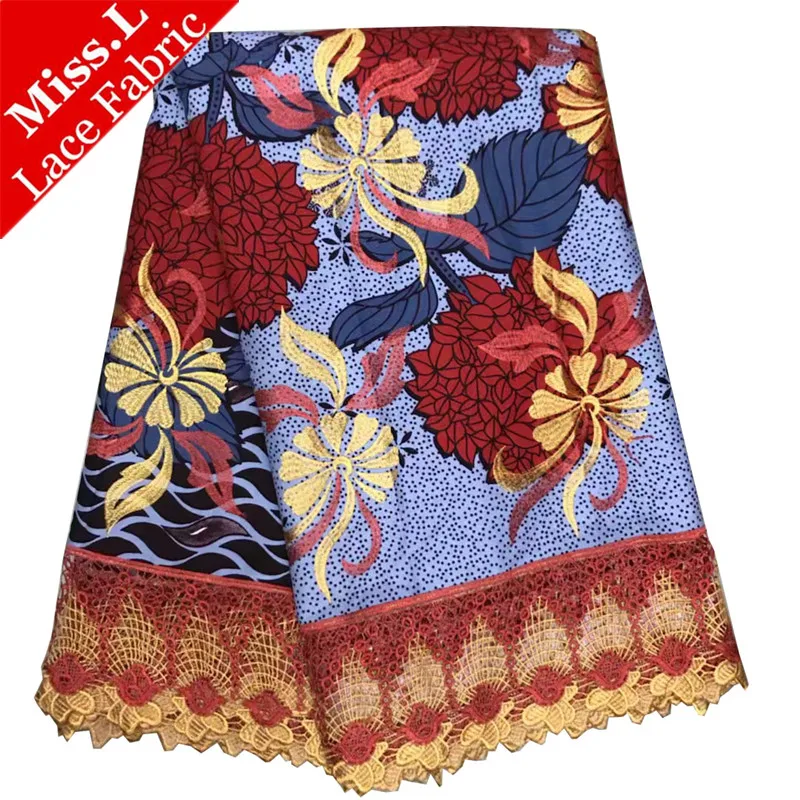 

Miss L Latest African Wax Print Lace Fabric 100% Cotton Fashion 2019 Guipure Lace With High Quality For Embroidery Lace Dress