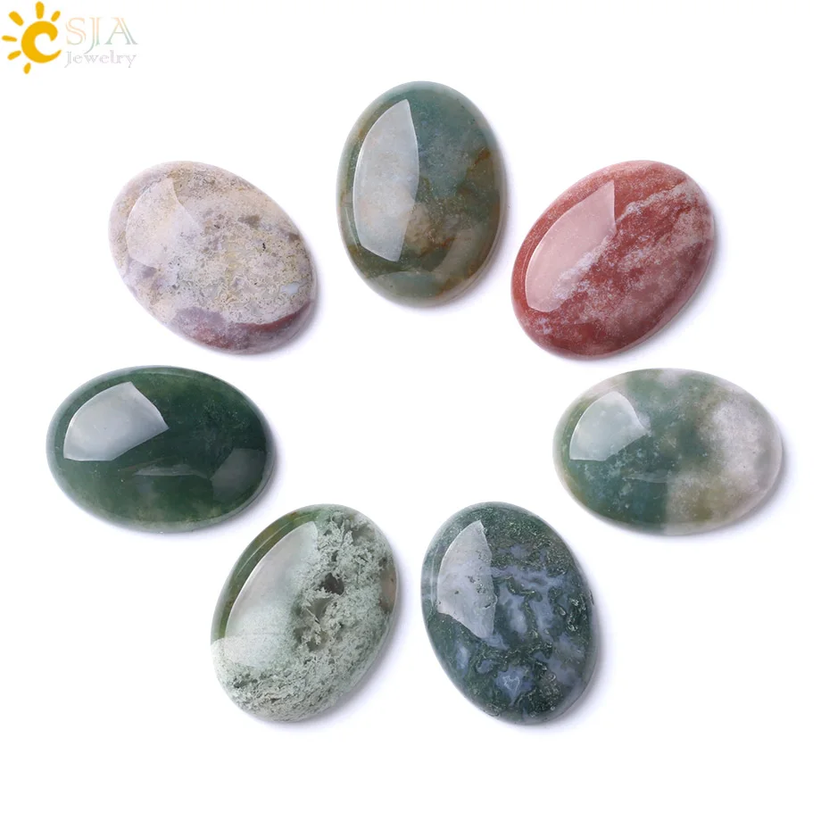 

CSJA No Hole Chakra Natural Indian Agates Onyx Loose Gem Stone Beads for DIY Crafting Rings Earrings Pendant Jewelry Making F278