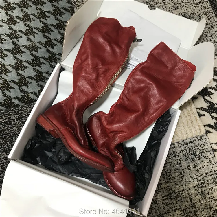 Guidi/410; черные сапоги на молнии в стиле ретро; высокие сапоги со складками на толстой плоской подошве В рыцарском стиле; женские кроссовки; кожаная повседневная обувь