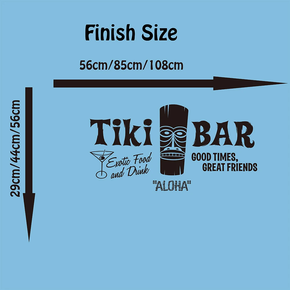  Tiki Bar Hawaiian Window Wall Sticker Hawaii Aloha Tiki Bar Totem Summer Beach Inspirational Quote  Wall Decal Vinyl Home Decor (1)
