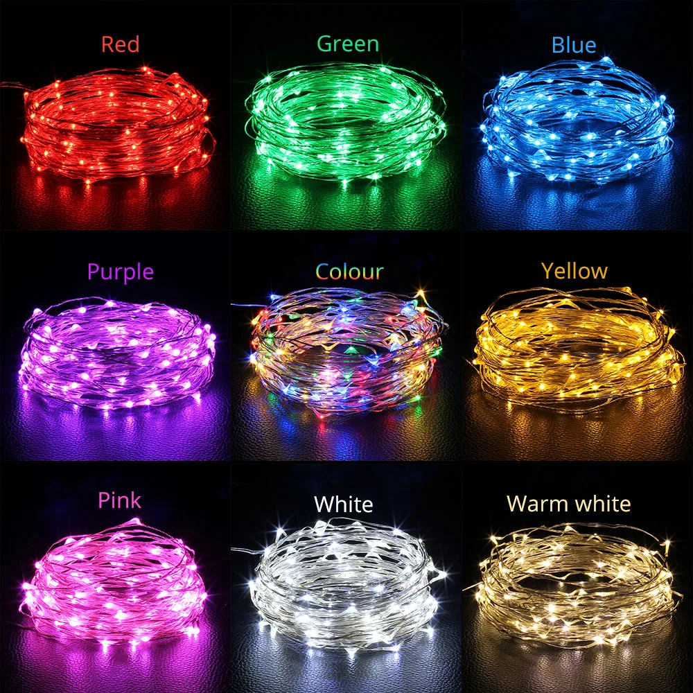 Excellux кнопка на батарейках 2 м 20LED Серебристая проволока Праздничная сказочная