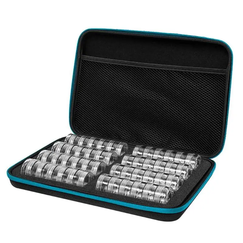 Blue 48 48 слотов алмазная живопись обечайки украшения для ногтей крестиком Чехол держатель - Цвет: Blue 48