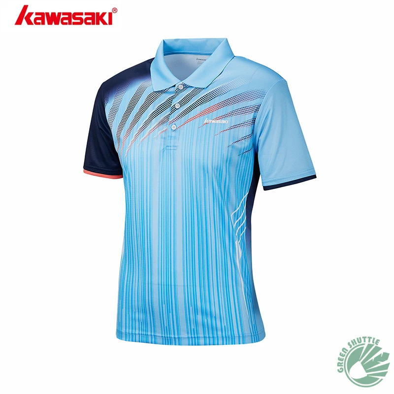 

2019 New Arrival Kawasaki Unisex Shirts With Collar Function Material Badminton Clothes Fast Dry For Lover