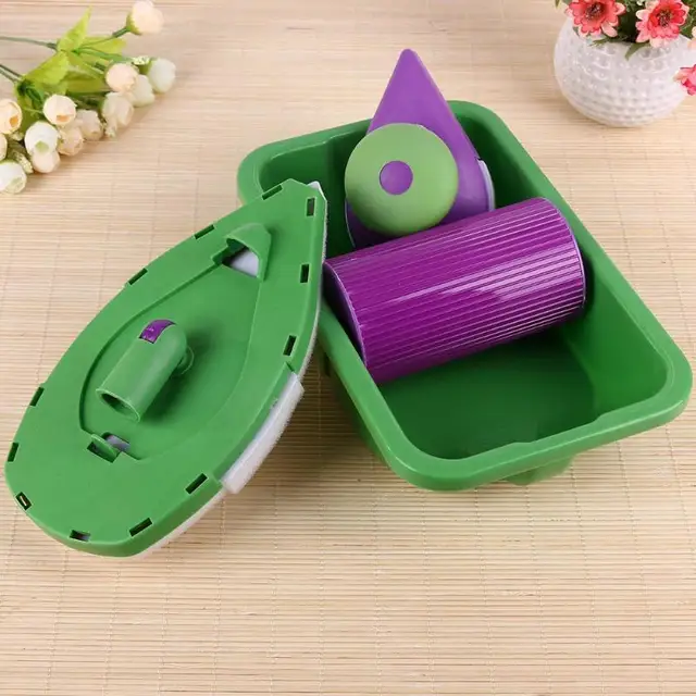9pcs sponge Point And Paint Roller and Tray Set Household Painting Brush Decorative Tool Home Painting Brush Wall Decor Tool -