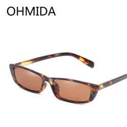 OHMIDA 2018 новые летние квадратных Для женщин солнцезащитные очки Брендовая Дизайнерская обувь Винтаж Солнцезащитные очки коричневый ретро