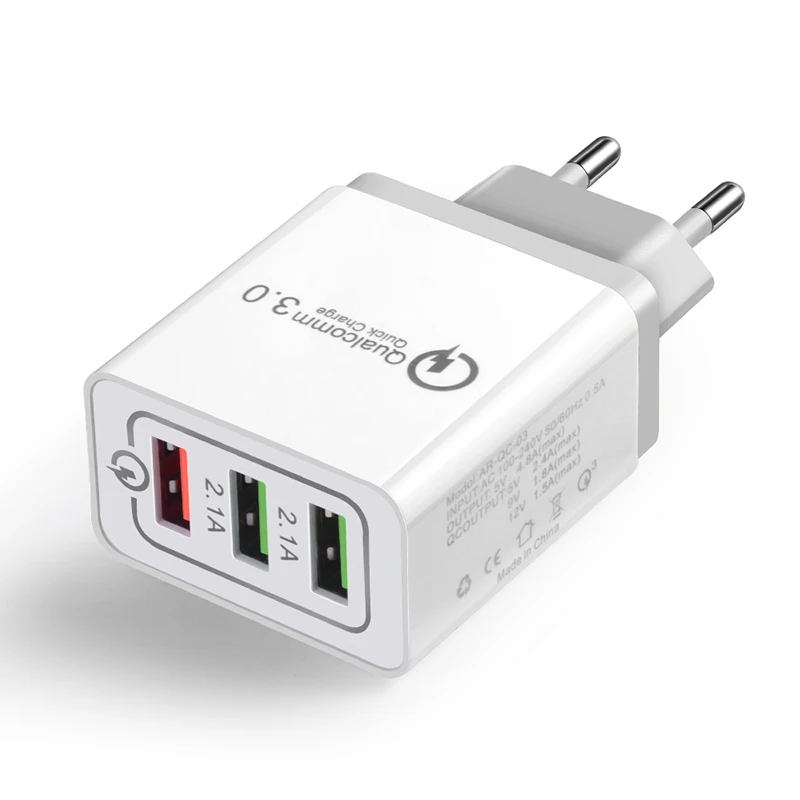 EU Plug Gray Универсальное зарядное устройство USB 18 Вт, быстрая зарядка QC3.0 2,0, для путешествий, для быстрой зарядки, для ЕС, для зарядки мобильного телефона, для iPhone, samsung, Xiaomi - Тип штекера: EU Plug Gray