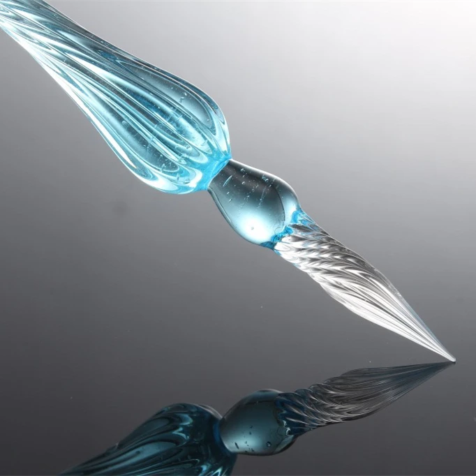 1Pc Excellent Beautiful Colorful Transparent Crystal Glass Dip Pen