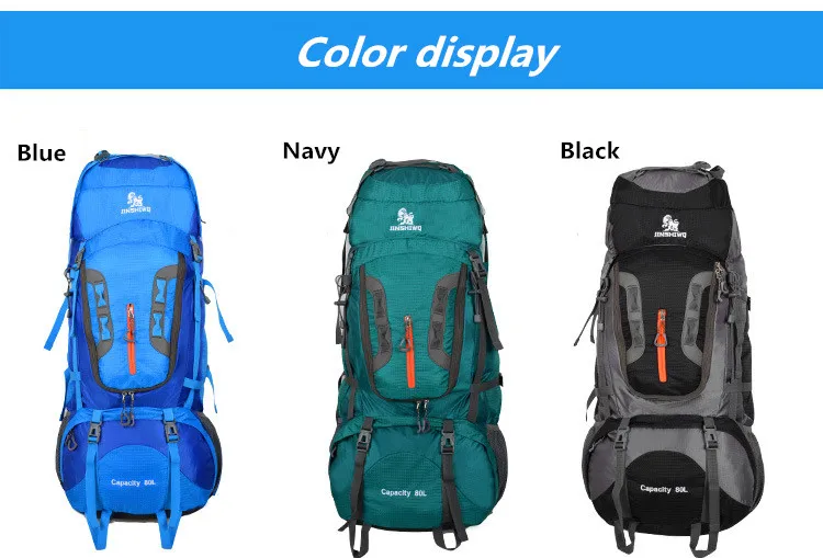 80L Camping Backpacks Outdoor Travel Bag Nylon Superlight Alloy Inner support Frame