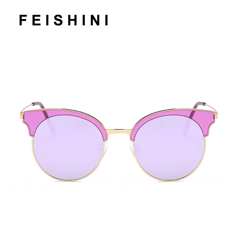 FEISHINI брендовая пластиковая титановая оправа 23 г поляризованные солнцезащитные очки для женщин Кошачий глаз Модные УФ-Защита HD очки зеркальные женские