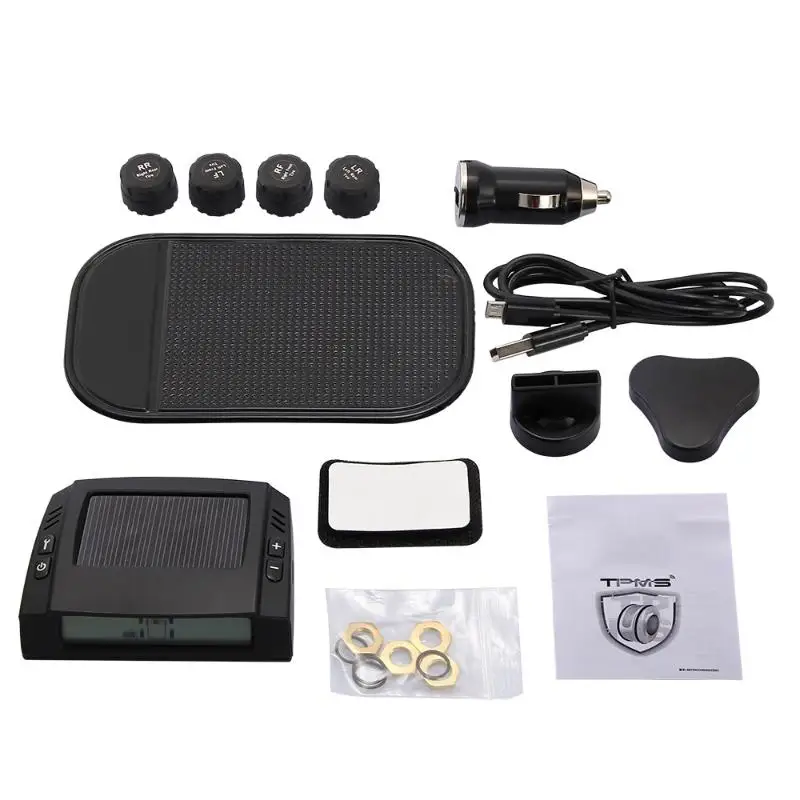 CARCHET Car Auto TPMS Tire Pressure Monitoring System Wireless 4 Sensors Solar Energy