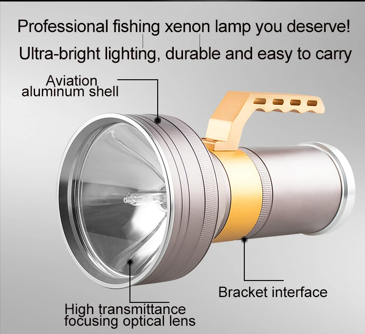 JUJINGYANG сильный светильник, супер яркий Точечный светильник дальнего действия, ночной прожектор для рыбалки, ксеноновый рыболовный светильник s