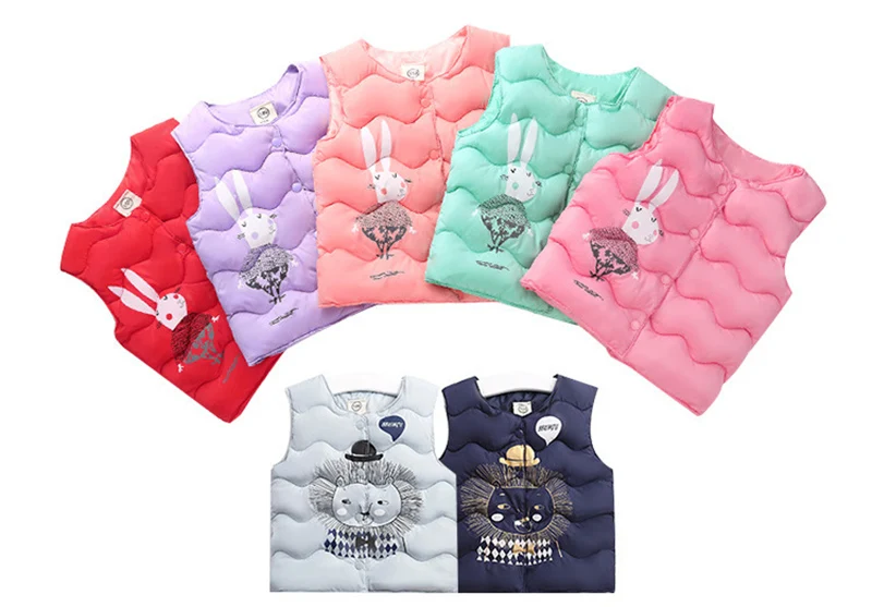 winter cotton vests for boys kids waistcoat thick rabbit vests for girls children clothes  (6)
