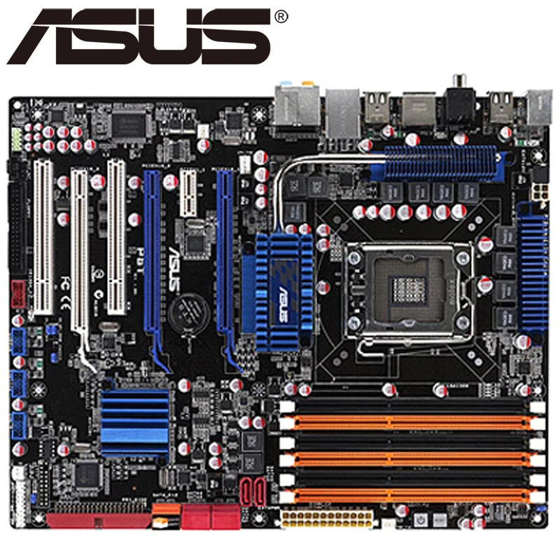Настольная материнская плата Asus P6T X58 Socket LGA 1366 Core i7 Extreme DDR3 24G ATX UEFI BIOS оригинальная