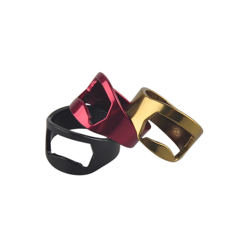 

3pcs/lot Red Blakc Gold Silver 22mm Cool Finger Ring Bottle Opener Practical Stainless Steel Beer Opener Ring Multipurpose
