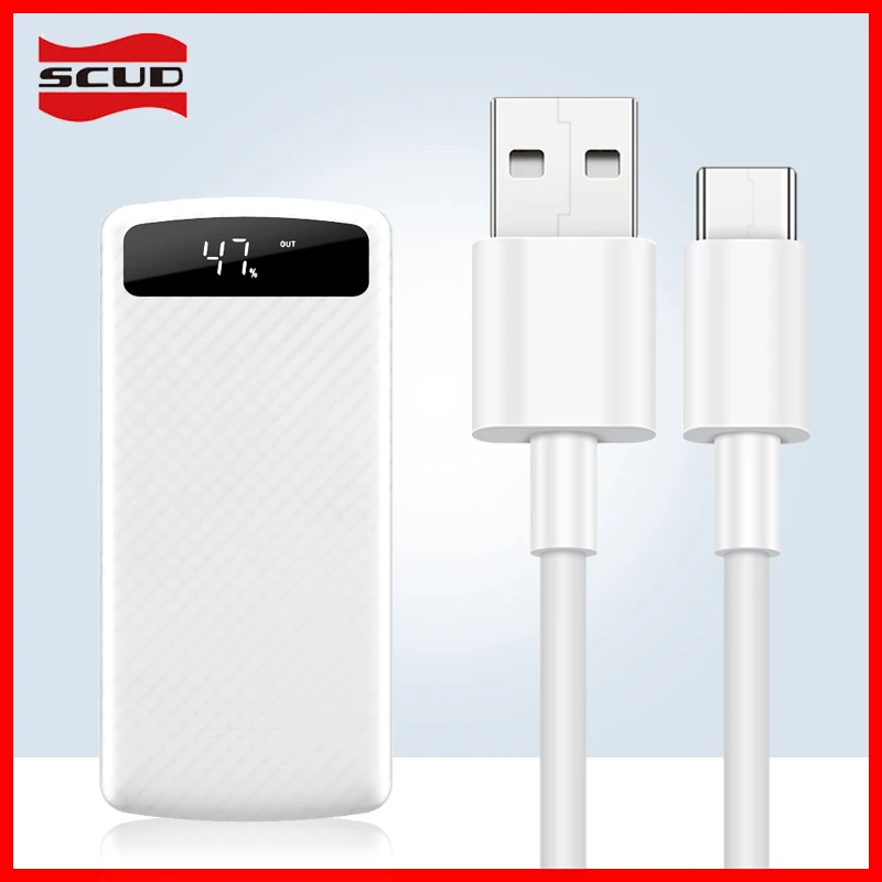 Scud power bank 20000 mAh+ 2 M Кабель micro-USB с светодиодный цифровым портативное зарядное устройство с дисплеем для Xiaomi huawei LG samsung phone Android