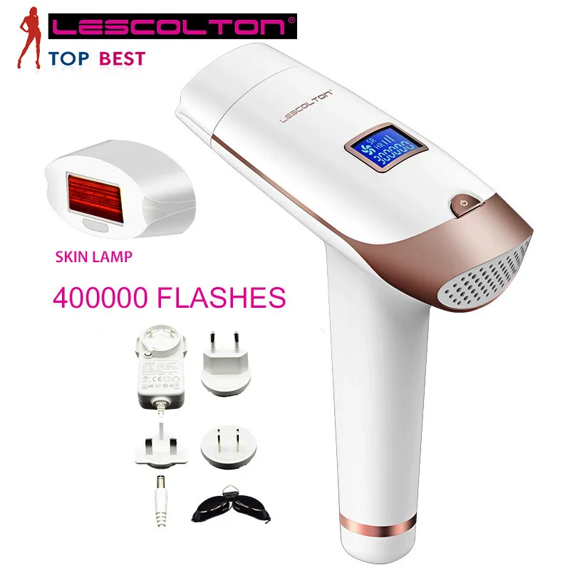 Lescolton IPL эпилятор, постоянное лазерное удаление волос, ЖК-дисплей, 700000 импульсов, лазерный триммер для бикини, фотоэпилятор - Цвет: Two lamp white
