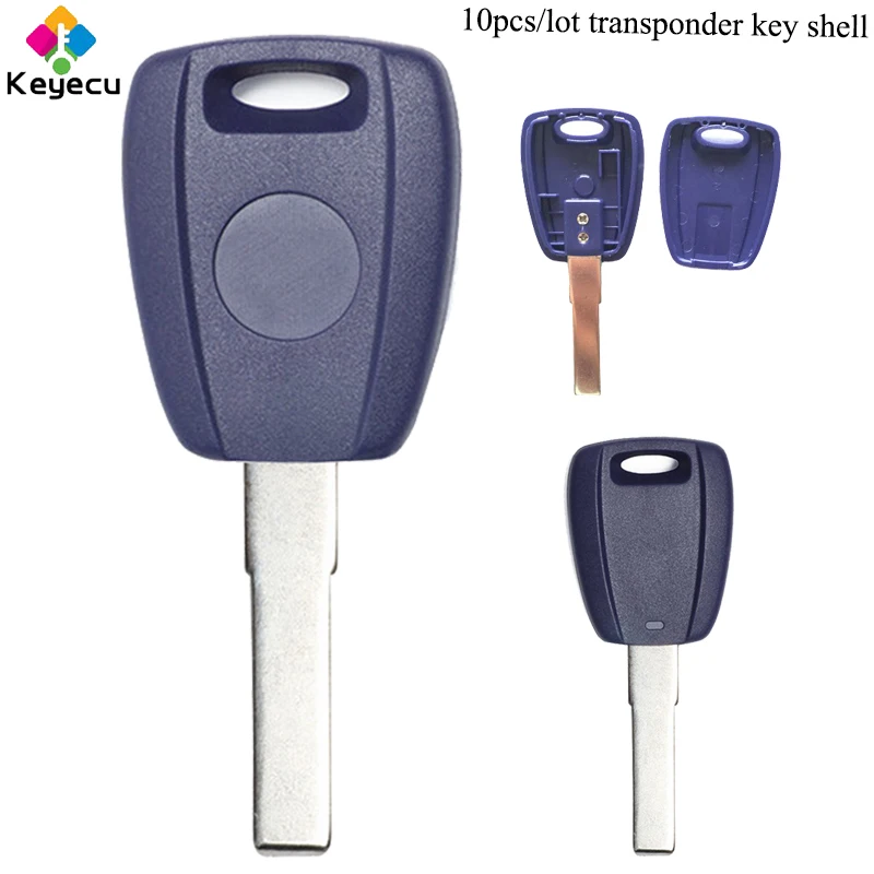 KEYECU 10PCS/Lot Replacement Uncut SIP22 Blade Transponder Car Key Shell - FOB for Fiat Bravo Punto Ducato Daily Stilo 1998-2005 |