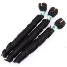 Натуральные черные#2 весенние пучки вьющихся волос 16-20 дюймов 3 шт./партия синтетические волосы для наращивания термостойкие волокна волос