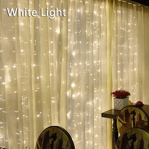 240/300 светодиодный s светильник-Гирлянда для занавесок, светодиодный светильник с питанием от штепсельной вилки для свадебной вечеринки, спальни, сказочный декор, гирлянда, светильник на цепочке LSL080 - Испускаемый цвет: white light