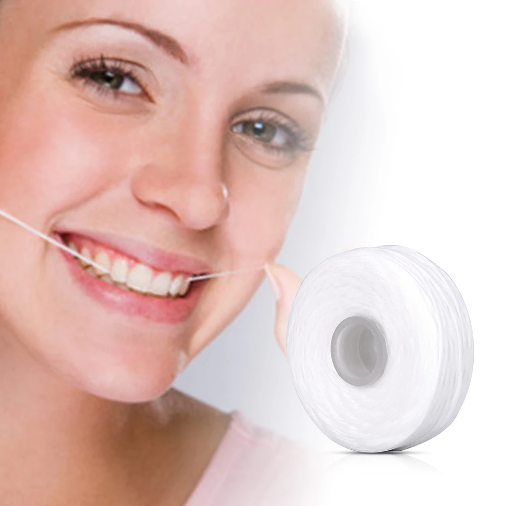 10pc/lot Water Fluffy Dental Flosser 50m Dental Floss Wire Built-in Spool Waxed Mint Flat Tooth Teeth Whitening Cleaning dental floss dental water flosser dental cleaning tools