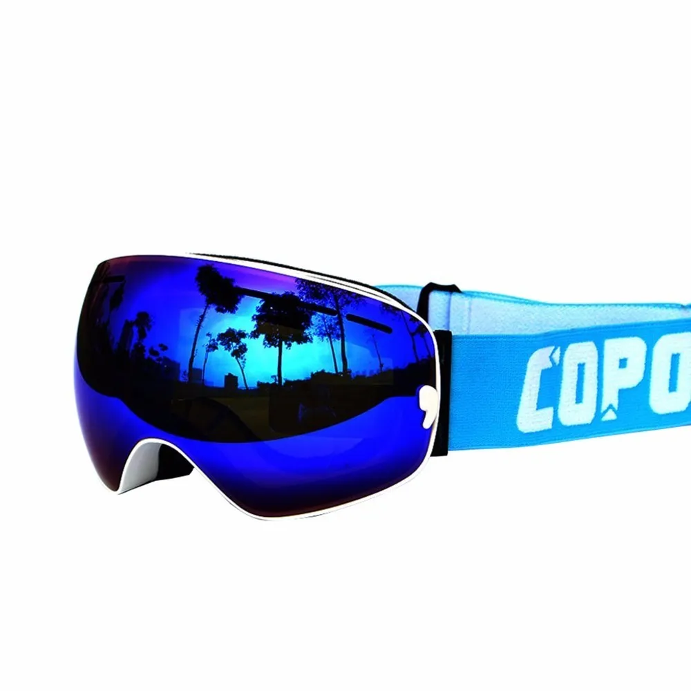 Copozz лыжные очки двухслойные UV400 Анти-туман большой Лыжная маска Очки Лыжный Спорт Для мужчин Для женщин профессиональный снег сноуборд очки объектив - Цвет: HW45White