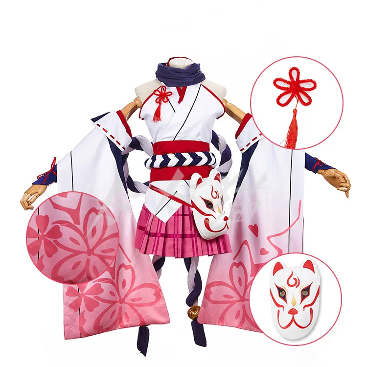Костюм для косплея ИИ сакуры Honkai Impact кимоно Yae Sakura костюмы на Хэллоуин с париком