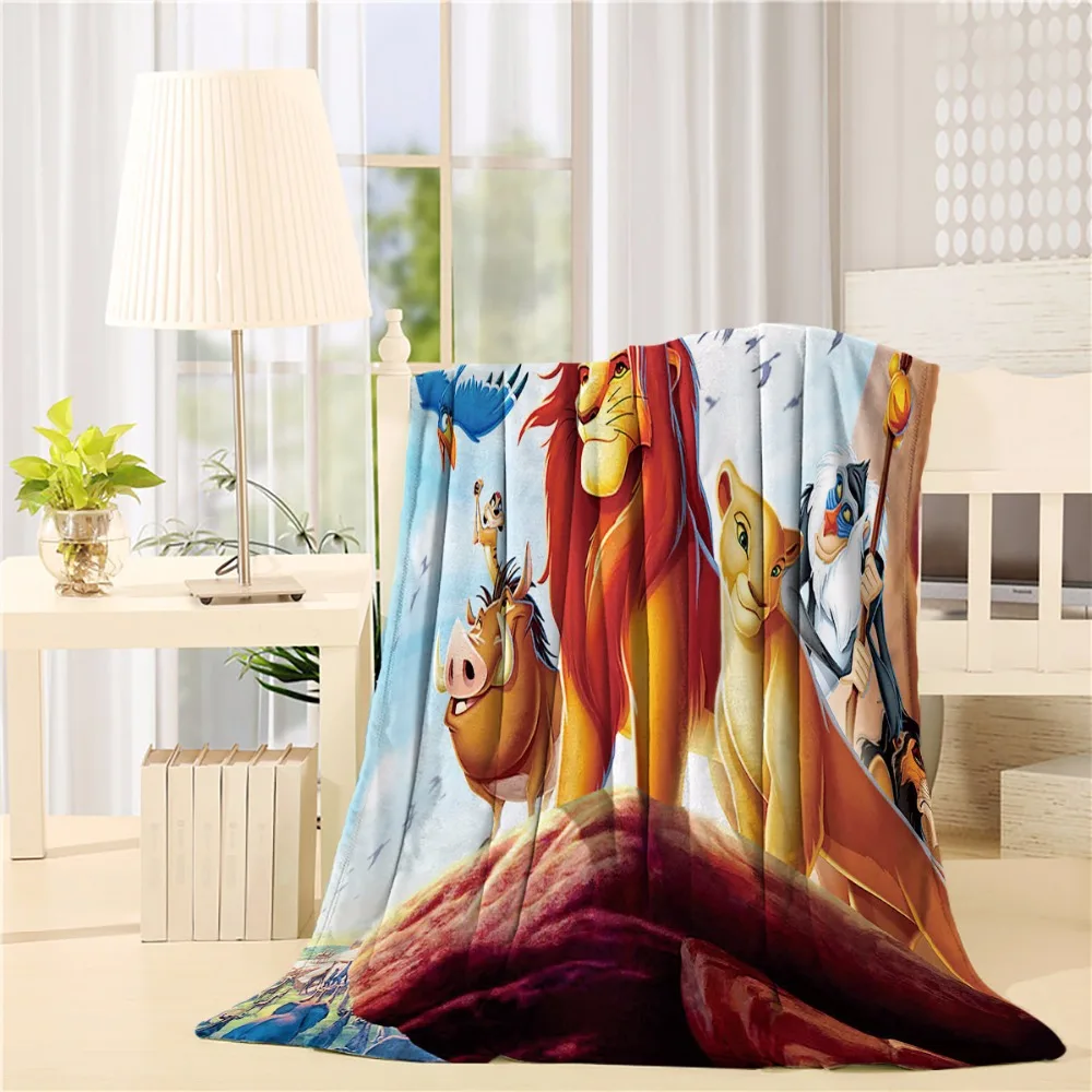 Фланелевое Одеяло «Король Лев», легкое уютное одеяло для дивана, супер мягкая ткань
