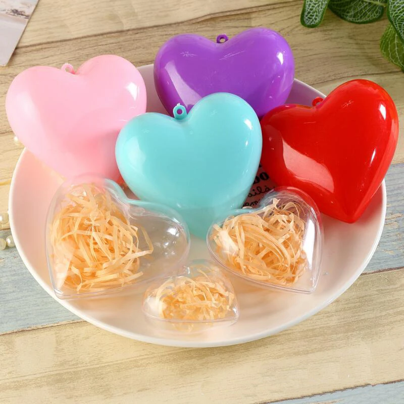 

10pcs/lot Transparent Heart-shaped Convex Plastic Box Creative Wedding Birthday Party Gift Candy Package Box