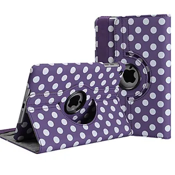 

360 Degree Rotating Round Dots Pattern Auto Sleep & Wake-Up PU Leather Case with Stand for iPad 2/3/4
