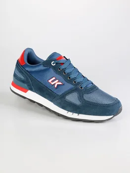 

Sneakers leather and fabric-Blue