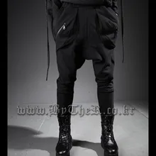 27-44 новая мужская одежда GD стилист волос мода молния карман промежность брюки шаровары плюс размер певицы костюмы