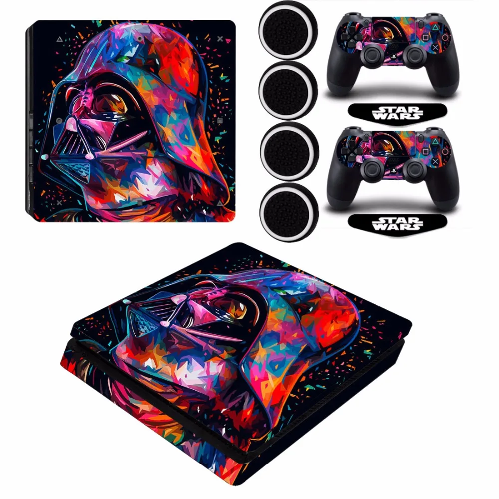 

Star War PS4 Slim Skin Vinyl Protective Sticker Decal +2x LED Light Bar Stickers For Playstation 4 Slim Console