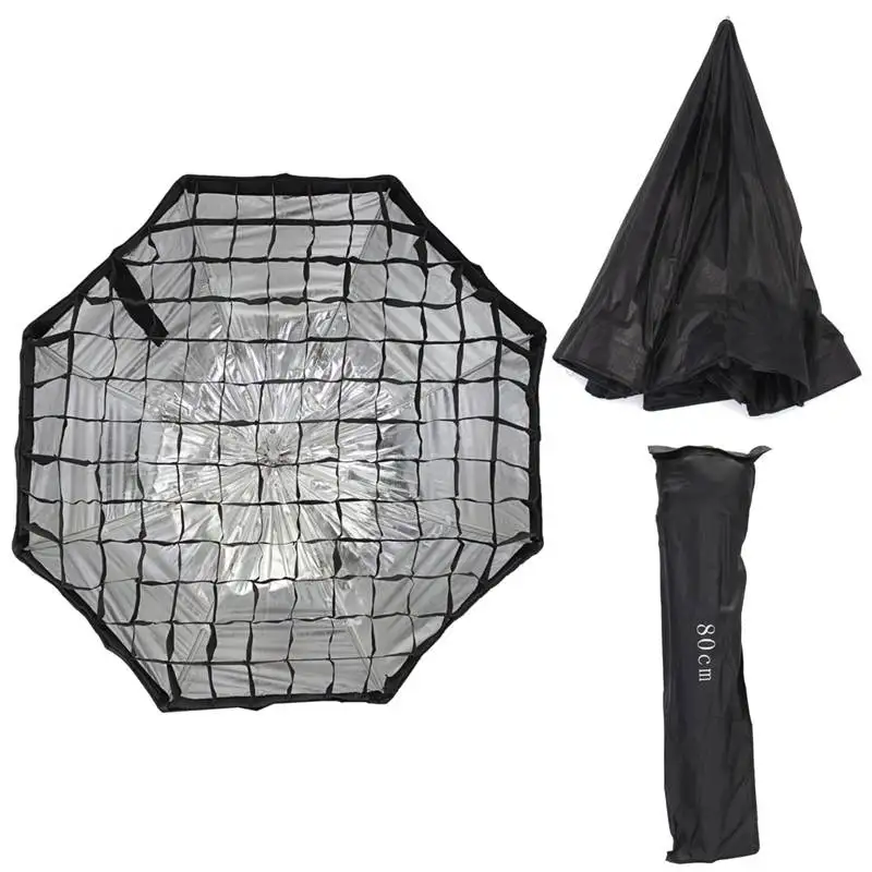 

Portable 80cm 31.5" Honeycomb Grid Octagon Umbrella Softbox Photo Softbox Reflector for Flash Speedlight