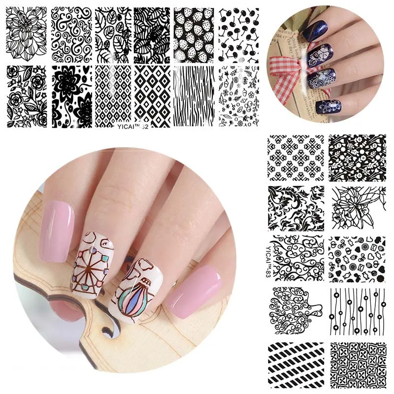 

Halloween Nail Art Stamper Plates Flower Pattern Nail Stamping Template Image Plate Stencil Nails Design Beauty Tool Kits