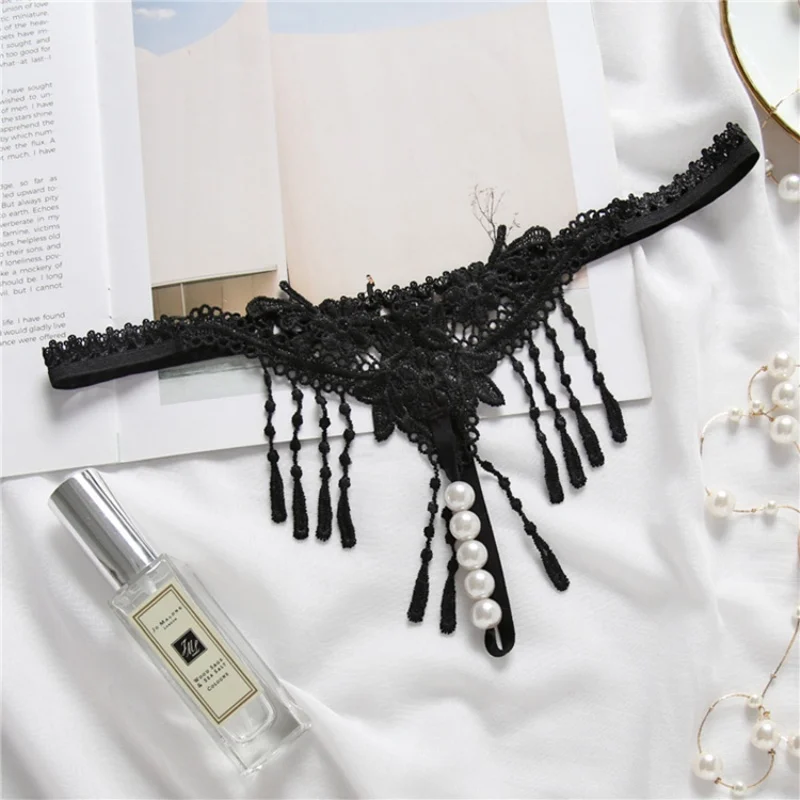 T-back Underwear Women Sexy Panties Thong And G Strings Female Panties For Sex Tassel Briefs Erotic Women With Pearl (10)