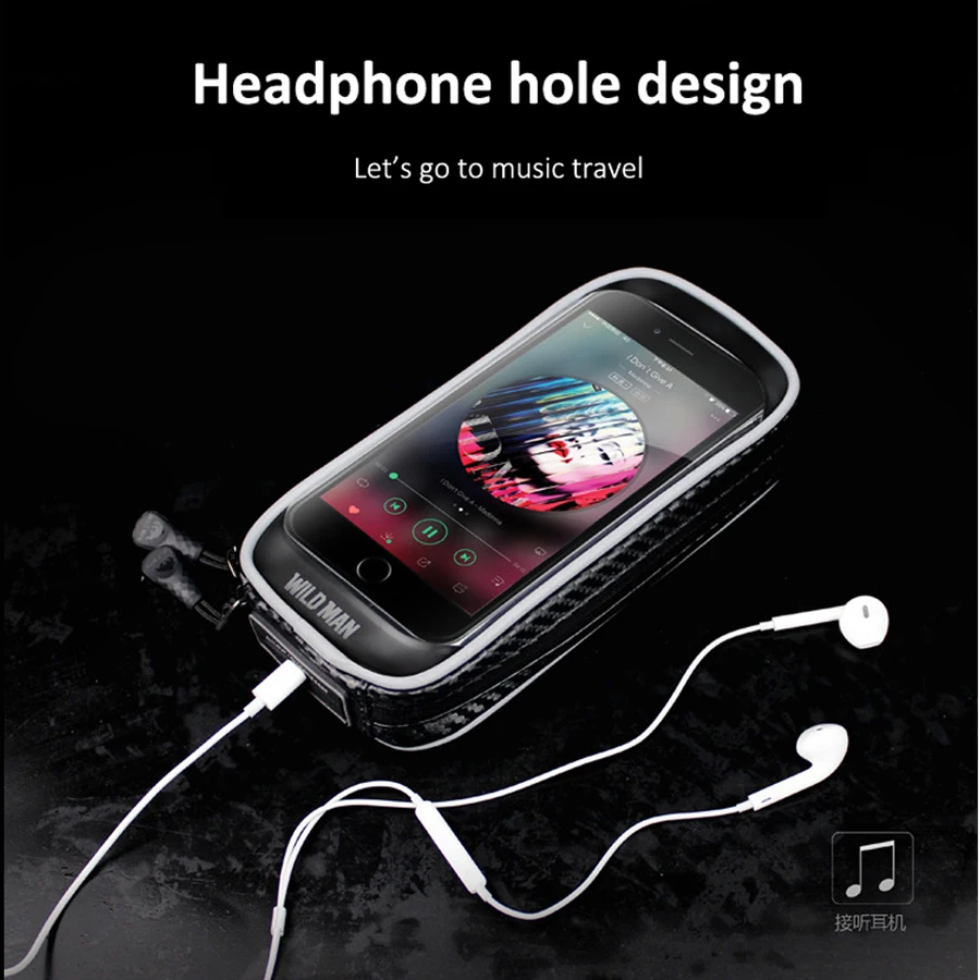 cheap WILD MAN Bike Bag Riding Mobile Phone Bracket Bag Road Bike Navigation Bracket Cycling Bags Bicycle Head Tube Handlebar Bags